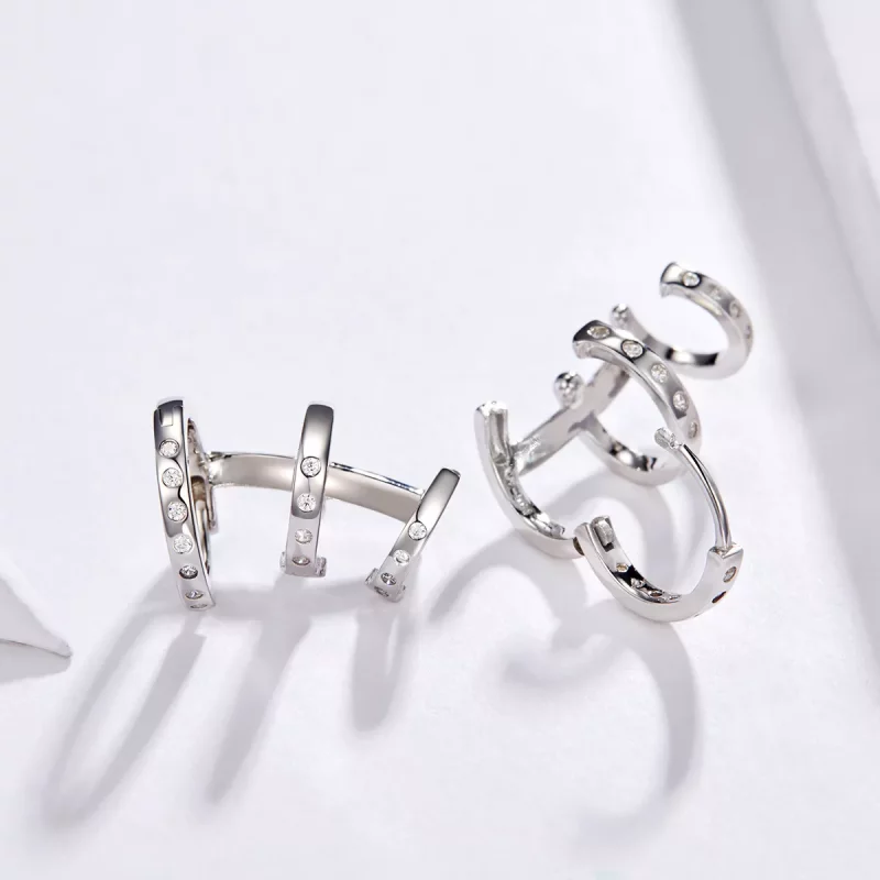 (imagen para) Estilo Pandora Aro para la Oreja de Chica Punk - BSE085 - Ver 4