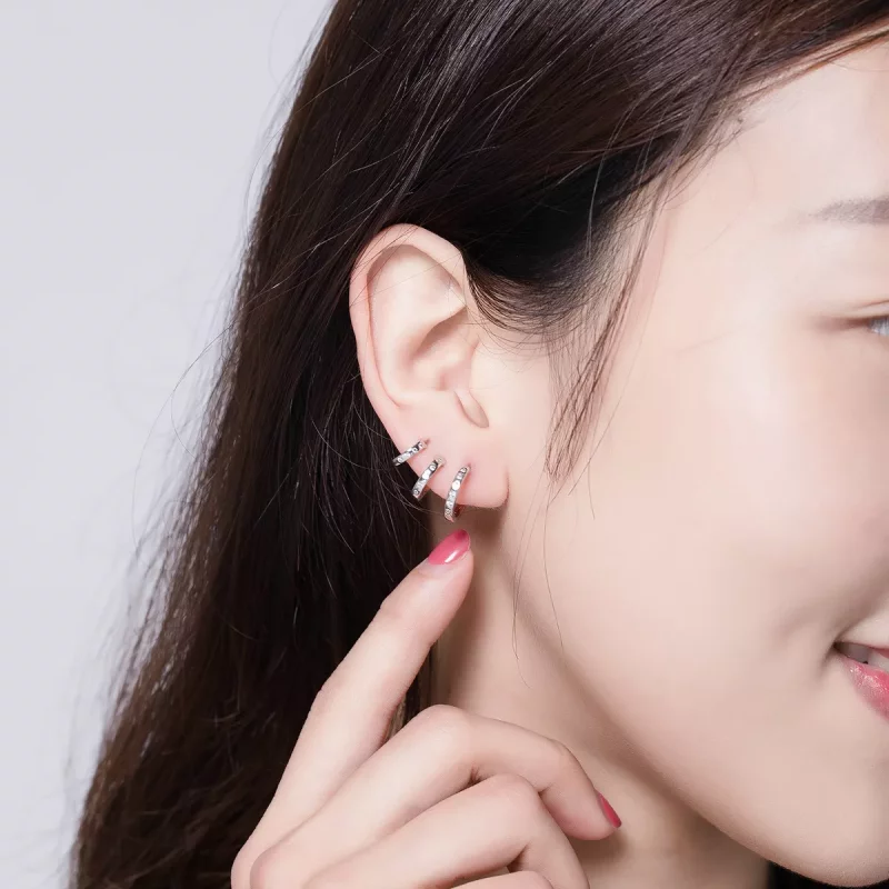 (imagen para) Estilo Pandora Aro para la Oreja de Chica Punk - BSE085 - Ver 6