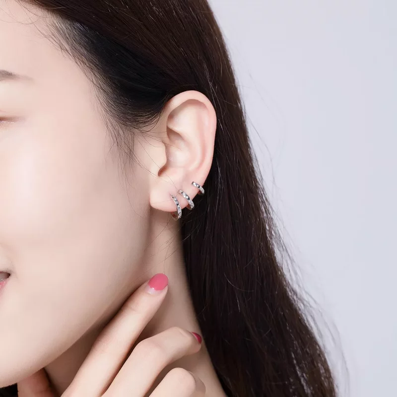 (imagen para) Estilo Pandora Aro para la Oreja de Chica Punk - BSE085 - Ver 7