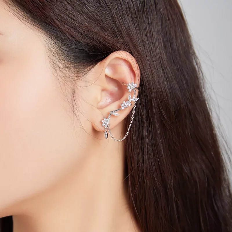(imagen para) Estilo Pandora Flores en el clip de oreja Moshang - BSE476 - Ver 8