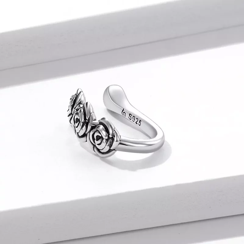 (imagen para) Estilo Pandora Retro Rose - Clip de Oreja BSE582 - Ver 2