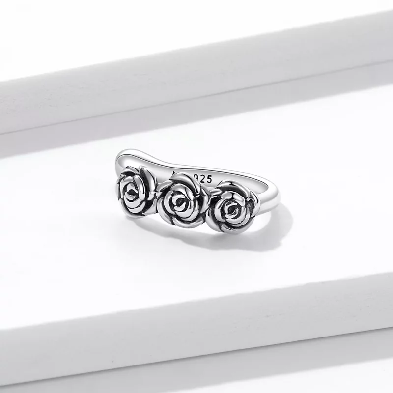 (imagen para) Estilo Pandora Retro Rose - Clip de Oreja BSE582 - Ver 3
