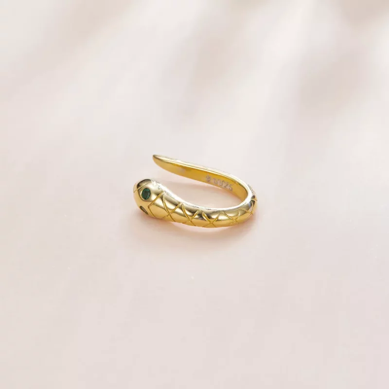 (imagen para) Pandora Style Pendiente de oreja con luz de serpiente - SCE1097 - Ver 3