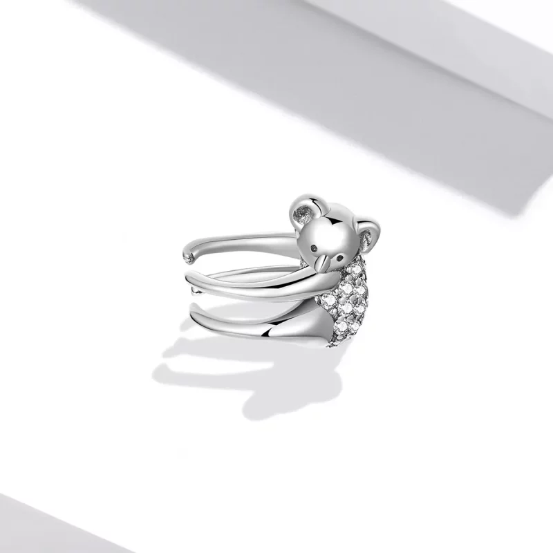(imagen para) Pendiente de Oreja con Diseño de Koala al Estilo Pandora - SCE1338 - Ver 4