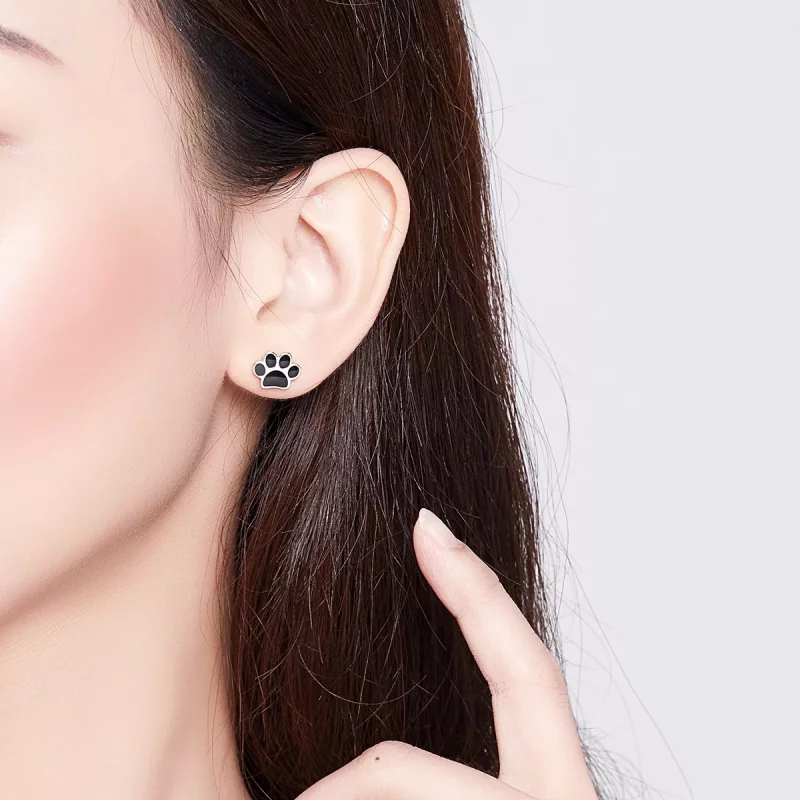 (imagen para) Aretes con garras encantadoras de plata estilo Pandora - SCE757 - Ver 5