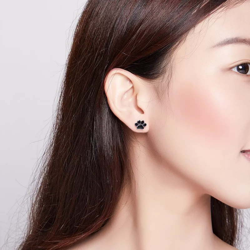 (imagen para) Aretes con garras encantadoras de plata estilo Pandora - SCE757 - Ver 6