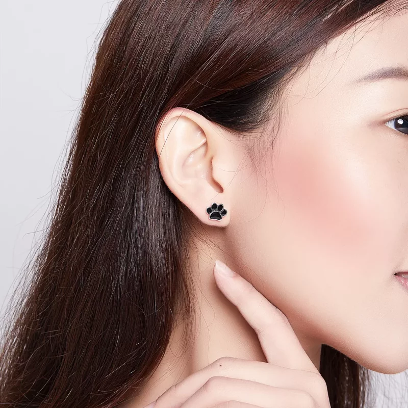 (imagen para) Aretes con garras encantadoras de plata estilo Pandora - SCE757 - Ver 7