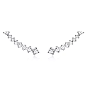 Aretes con luz brillante plateada estilo Pandora - SCE920 (imagen para) Aretes con luz brillante plateada estilo Pandora - SCE920