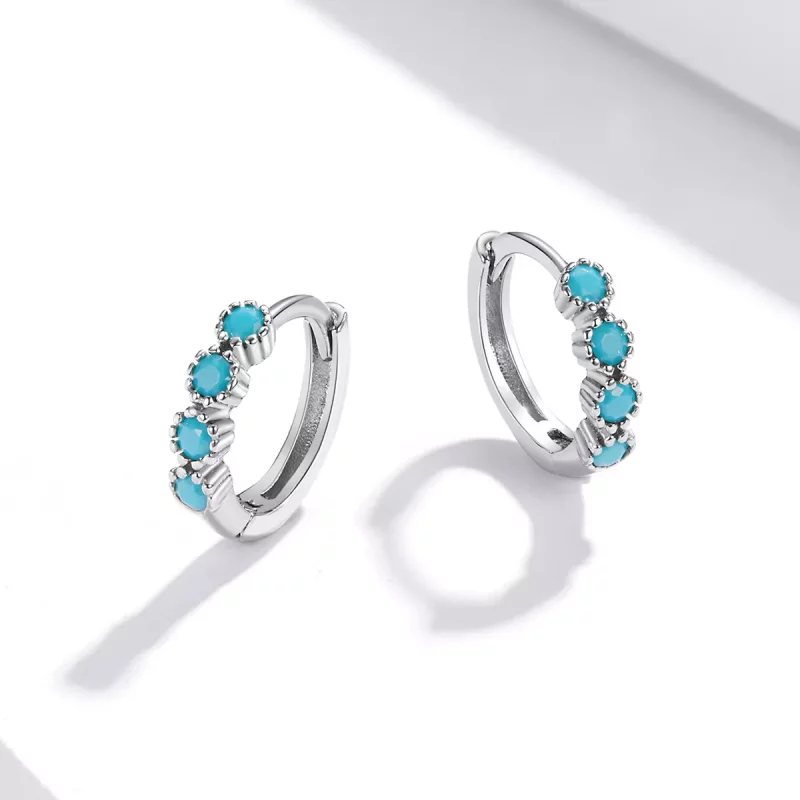 (imagen para) Aretes de argolla elegantes de estilo Pandora plateados - SCE1127 - Ver 2