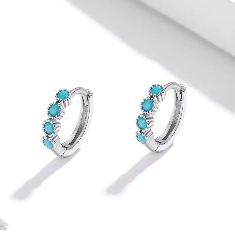 (imagen para) Aretes de argolla elegantes de estilo Pandora plateados - SCE1127 - Ver 3