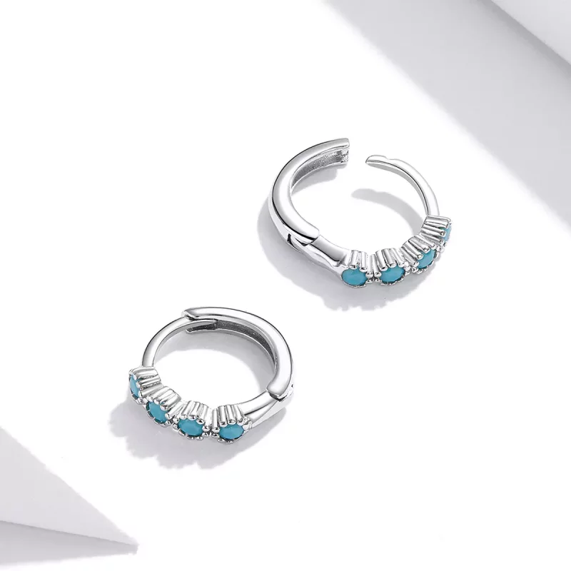 (imagen para) Aretes de argolla elegantes de estilo Pandora plateados - SCE1127 - Ver 4