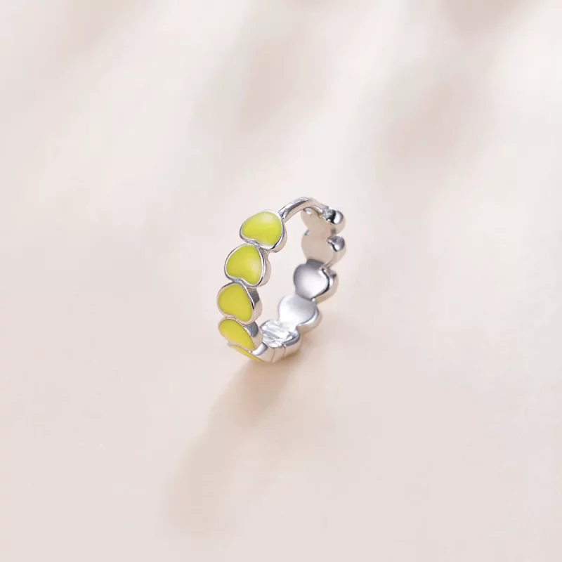 (imagen para) Aretes de argolla estilo Pandora con corazones plateados - SCE1052-YE - Ver 2