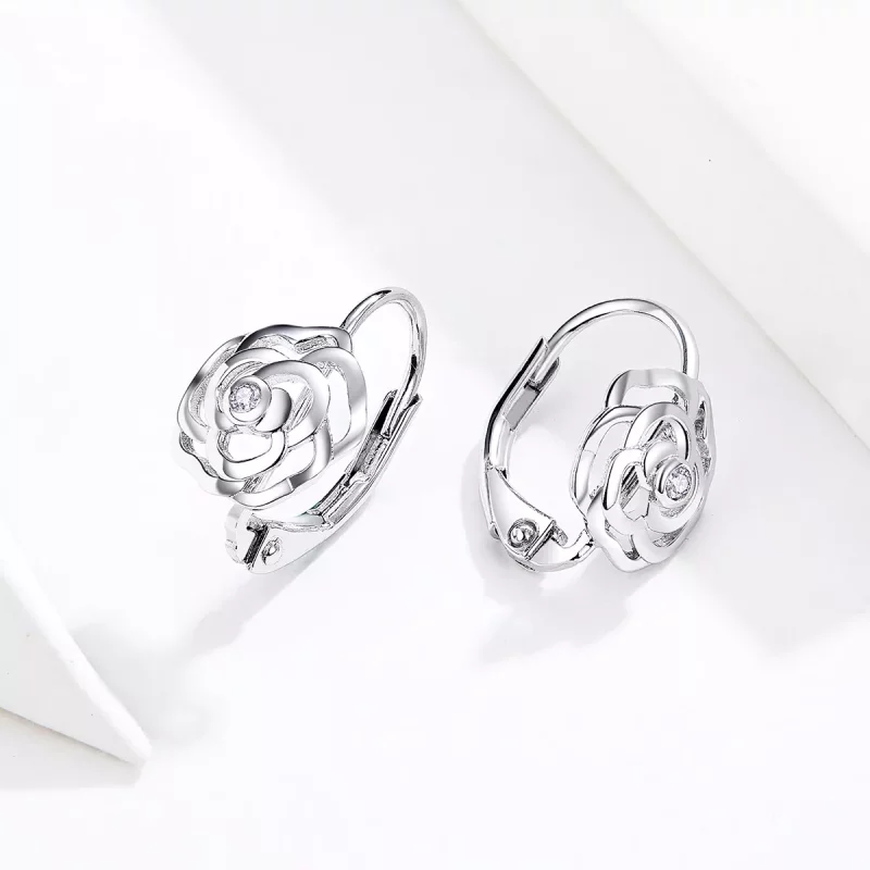 (imagen para) Aretes de argolla estilo Pandora en plata rosa - SCE745 - Ver 2