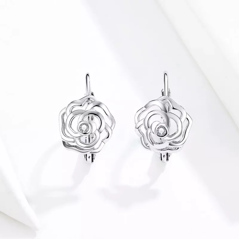 (imagen para) Aretes de argolla estilo Pandora en plata rosa - SCE745 - Ver 3