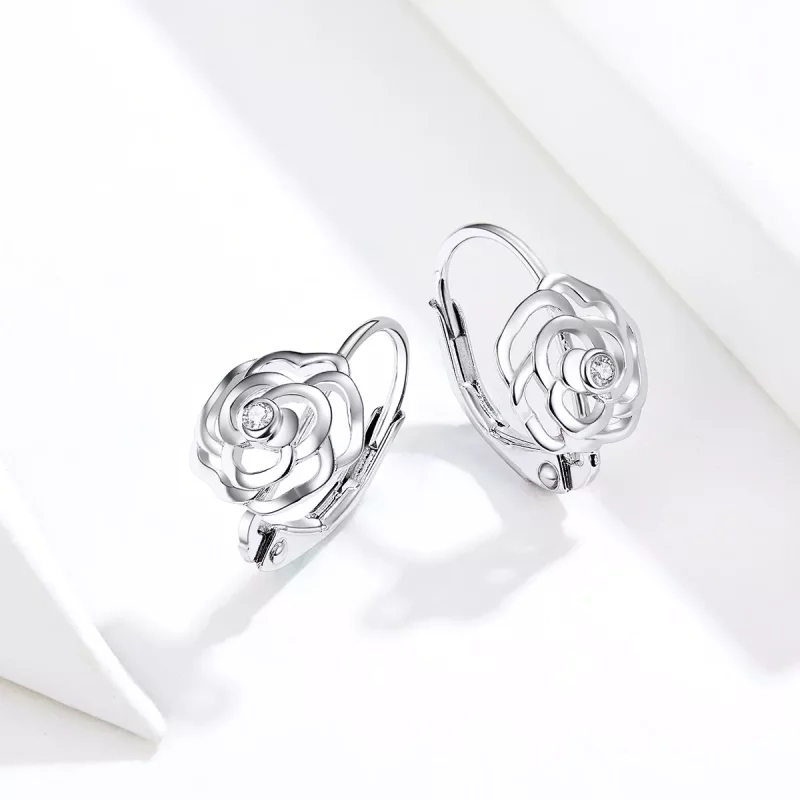 (imagen para) Aretes de argolla estilo Pandora en plata rosa - SCE745 - Ver 4