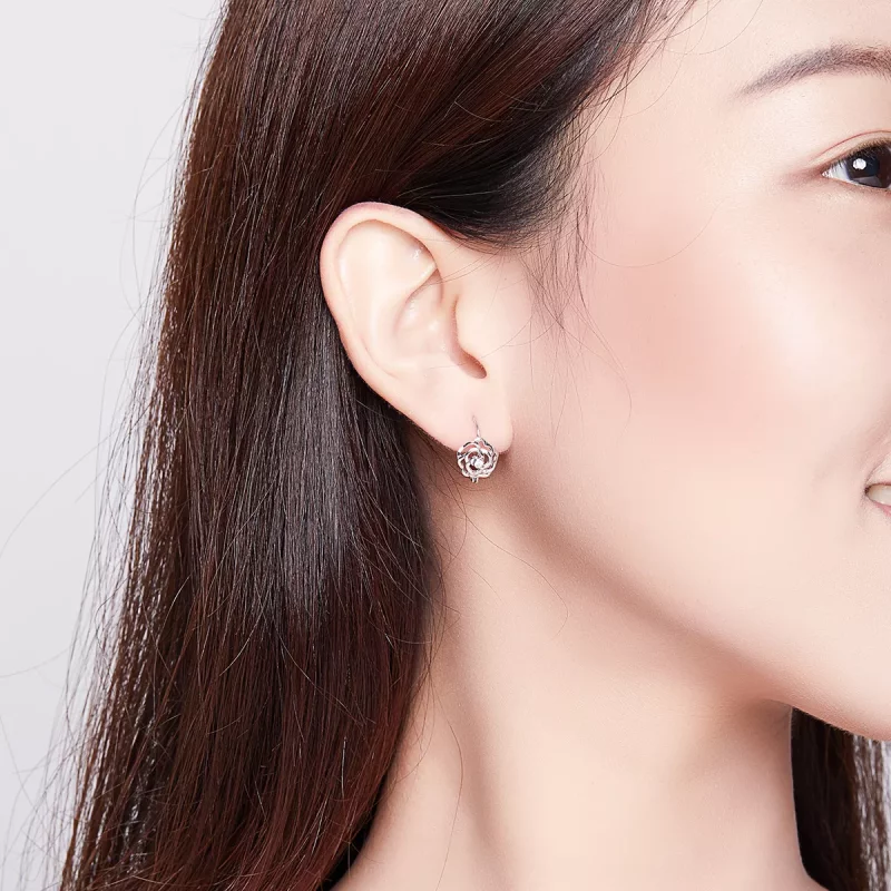 (imagen para) Aretes de argolla estilo Pandora en plata rosa - SCE745 - Ver 7