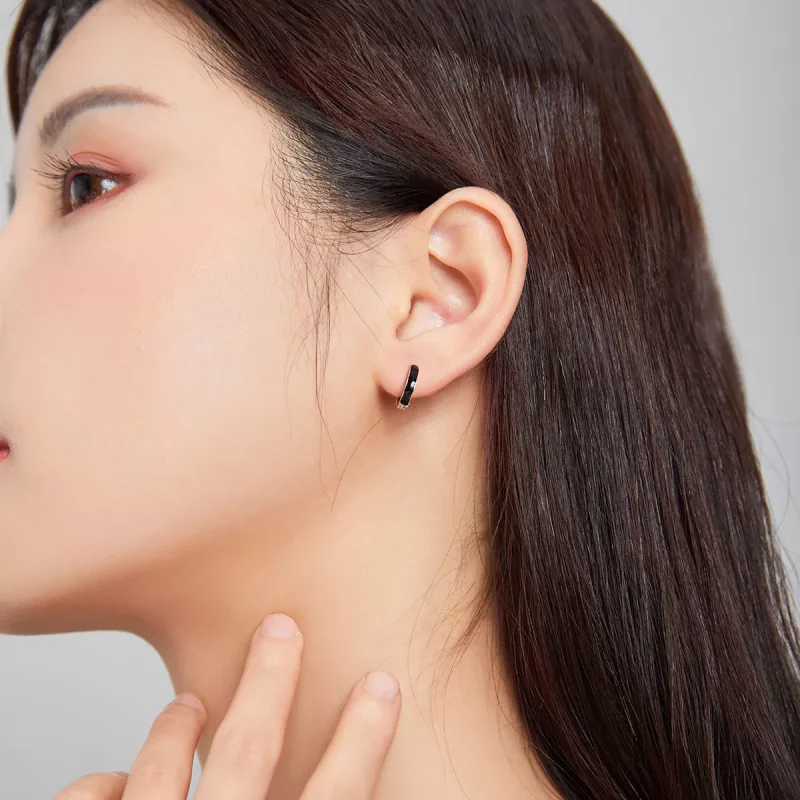 (imagen para) Aretes de Aro de Estilo Pandora de Plata Antialérgica - SCE1047 - Ver 6