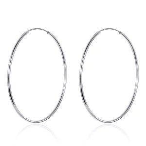 Aretes de aro de línea simple en plata estilo Pandora - SCE711 (imagen para) Aretes de aro de línea simple en plata estilo Pandora - SCE711