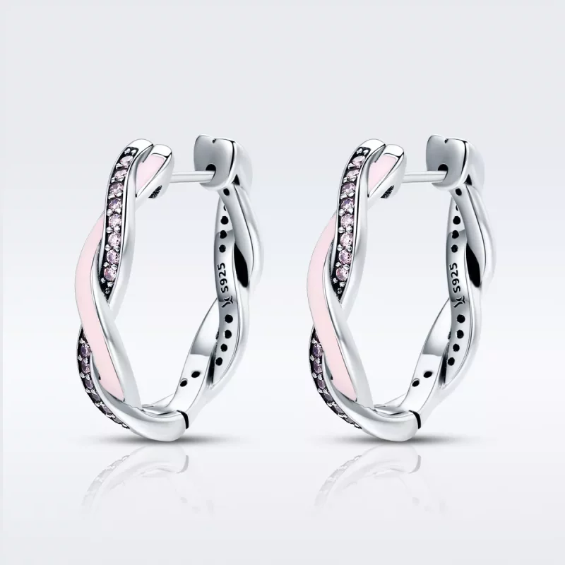 (imagen para) Aretes de Aro Plateados con Lindo Conejo al Estilo Pandora - SCE297 - Ver 3
