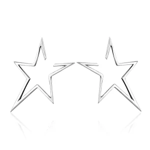 (imagen para) Aretes de estudio de estrella modernos estilo Pandora están hechos de plata - SCE107