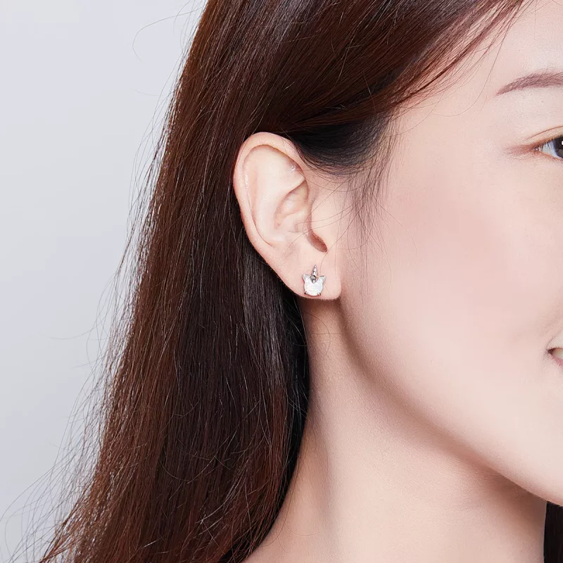 (imagen para) Aretes de unicornio lindo plateado estilo Pandora - SCE737 - Ver 6