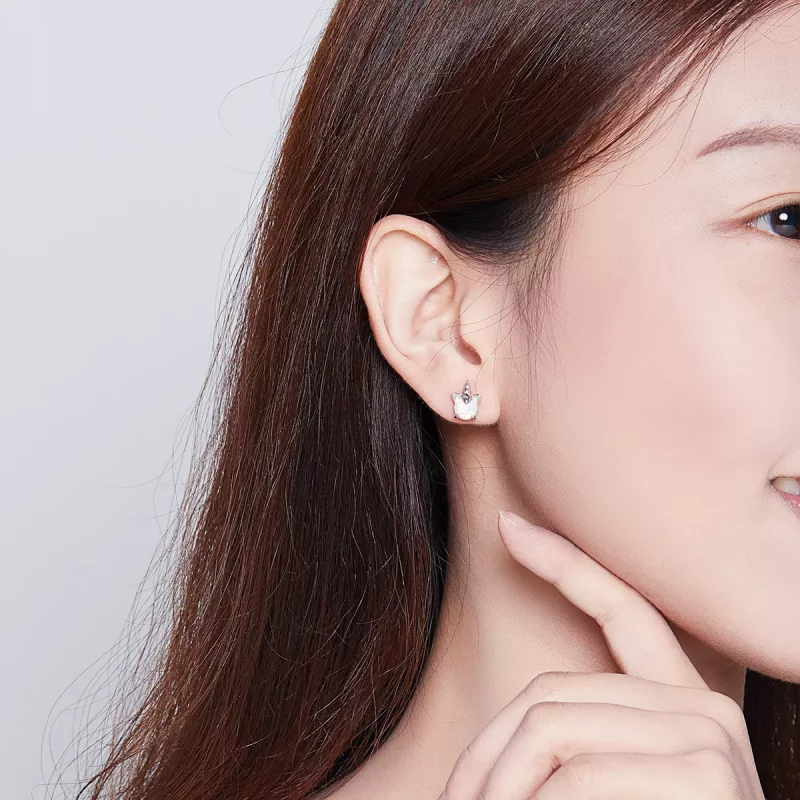 (imagen para) Aretes de unicornio lindo plateado estilo Pandora - SCE737 - Ver 7