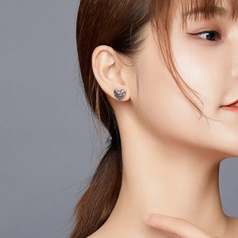 (imagen para) Aretes Árbol de la Vida en Plata Estilo Pandora - SCE933 - Ver 6