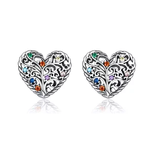 (imagen para) Aretes Árbol de la Vida en Plata Estilo Pandora - SCE933