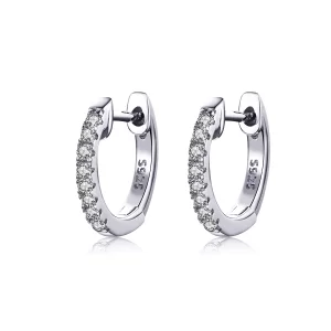 (imagen para) Aros de aro pequeño de estilo Pandora en plata - SCE498-A