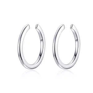 (imagen para) Aros de plata estilo Pandora con diseño simple - SCE647