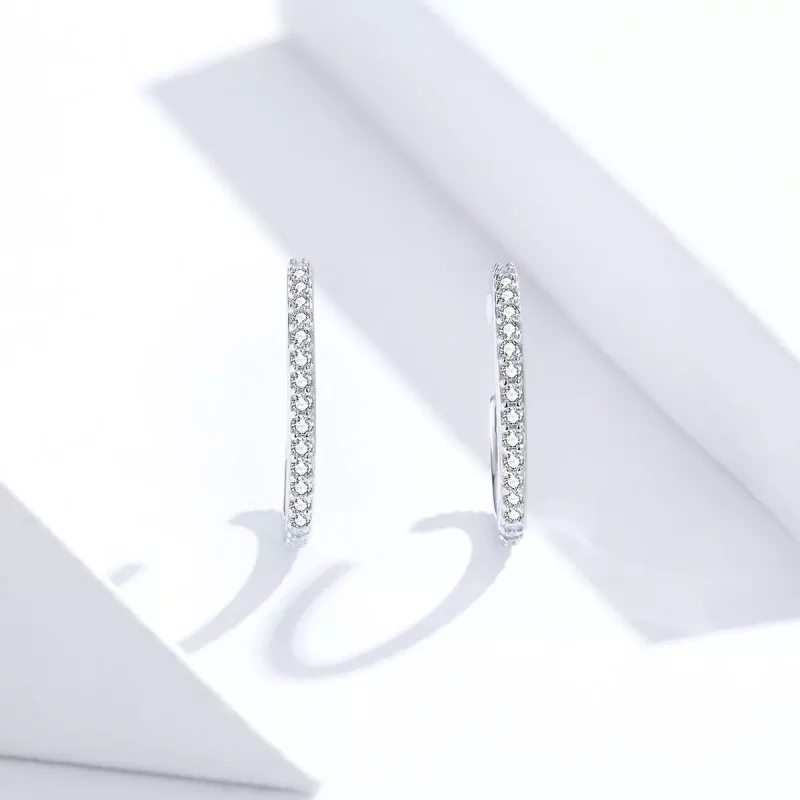 (imagen para) Aros de plata estilo Pandora simples - SCE842 - Ver 2
