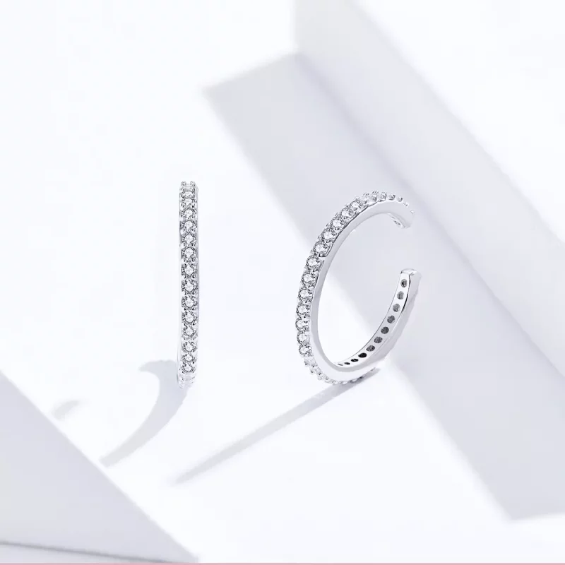 (imagen para) Aros de plata estilo Pandora simples - SCE842 - Ver 3