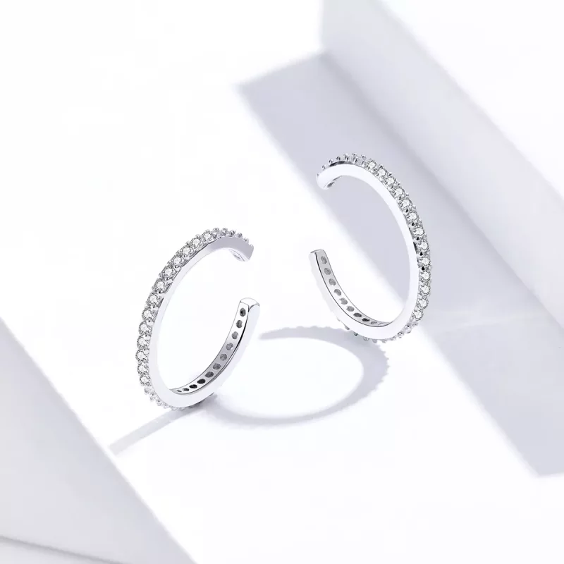 (imagen para) Aros de plata estilo Pandora simples - SCE842 - Ver 4