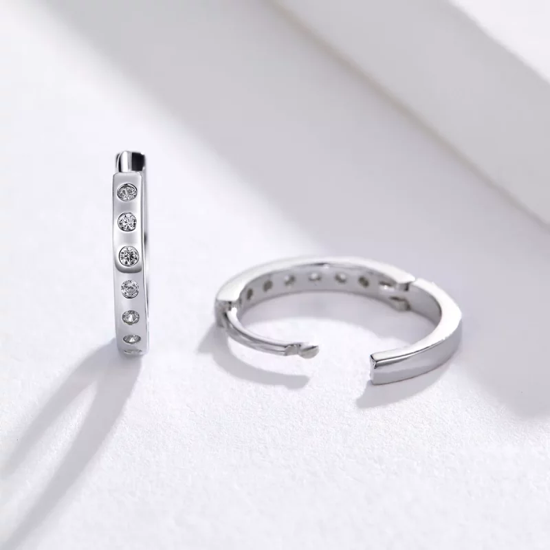 (imagen para) Aros de plata estilo Pandora, simples y elegantes - BSE101 - Ver 5
