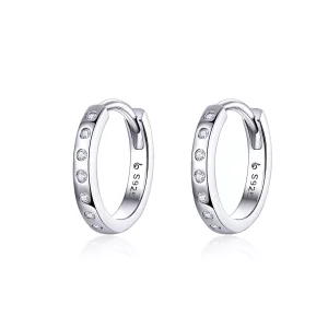 (imagen para) Aros de plata estilo Pandora, simples y elegantes - BSE101