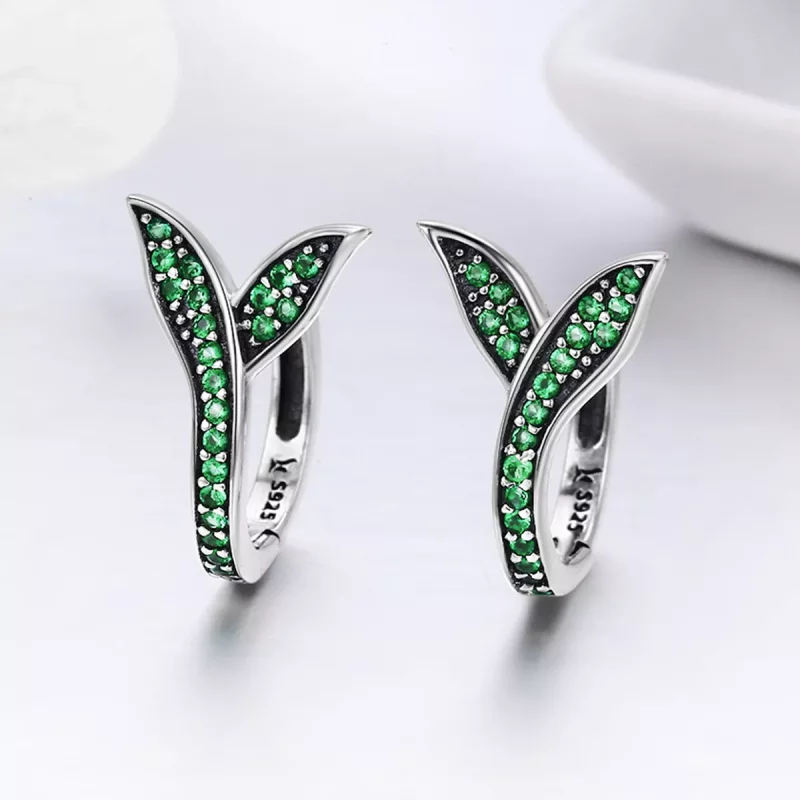(imagen para) Aros de Primavera estilo Pandora con brotes de plata - SCE295 - Ver 4