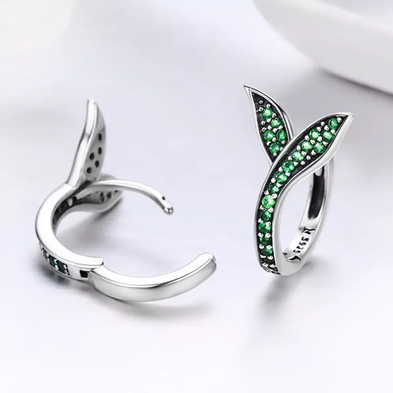 (imagen para) Aros de Primavera estilo Pandora con brotes de plata - SCE295 - Ver 5