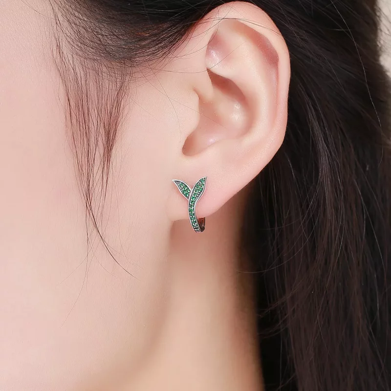 (imagen para) Aros de Primavera estilo Pandora con brotes de plata - SCE295 - Ver 6