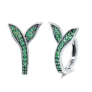 (imagen para) Aros de Primavera estilo Pandora con brotes de plata - SCE295