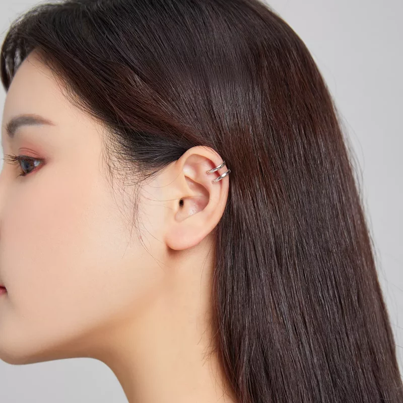 (imagen para) Clip de Oreja Individual de Estilo Pandora en Plata - SCE1025 - Ver 4