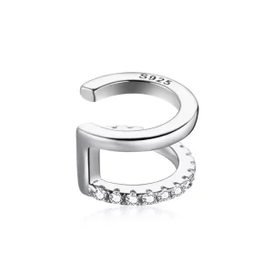 Clip de Oreja Simple de Estilo Pandora en Plata - SCE994-A (imagen para) Clip de Oreja Simple de Estilo Pandora en Plata - SCE994-A