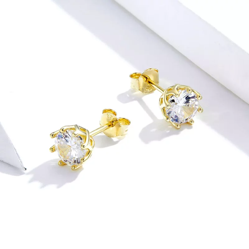 (imagen para) Elegantes Pendientes de Estudio Ligeros Estilo Pandora chapados en oro - SCE499- - Ver 2