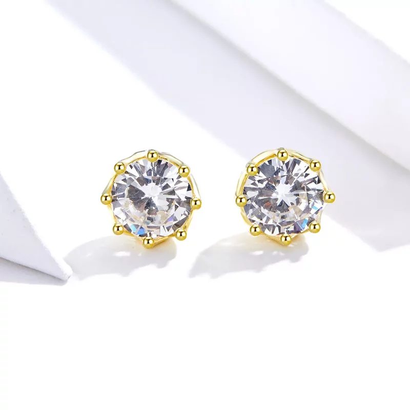 (imagen para) Elegantes Pendientes de Estudio Ligeros Estilo Pandora chapados en oro - SCE499- - Ver 3