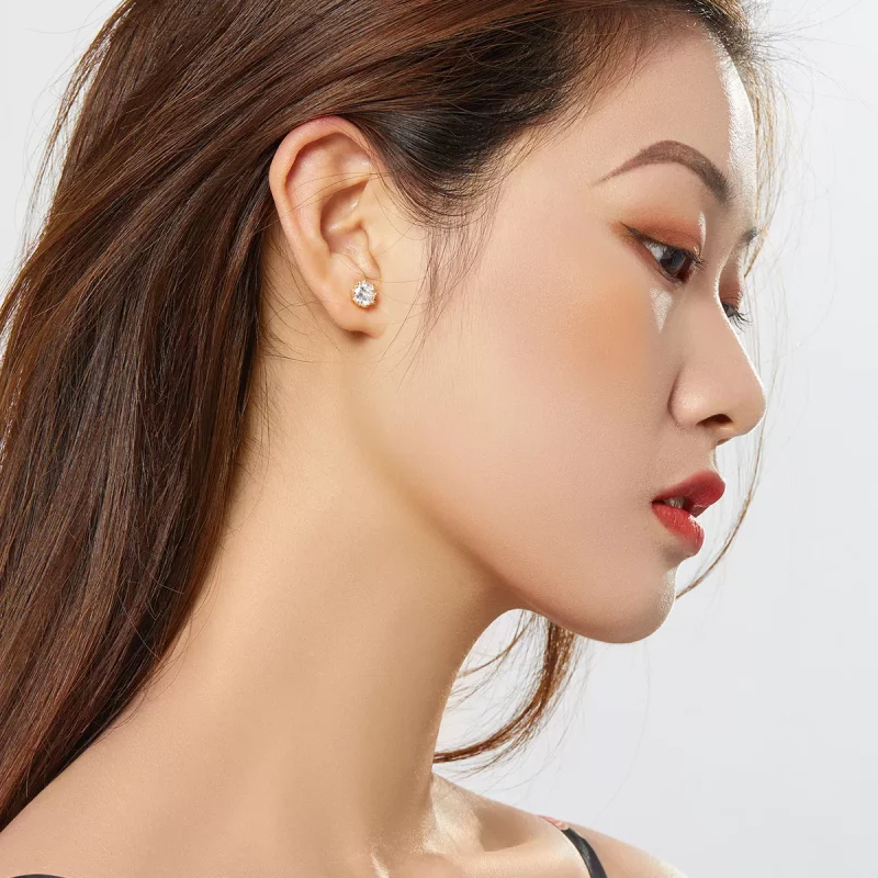 (imagen para) Elegantes Pendientes de Estudio Ligeros Estilo Pandora chapados en oro - SCE499- - Ver 4