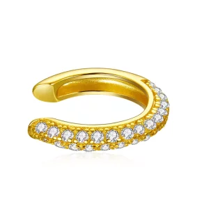 (imagen para) Estilo Pandora 18 quilates chapado en oro Clip de oreja simple - SCE996-B