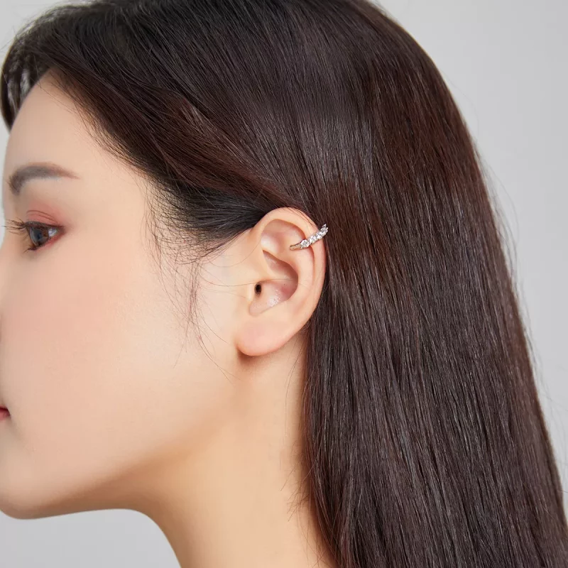 (imagen para) Estilo Pandora Aro de Oreja Individual de Plata - SCE1026 - Ver 6