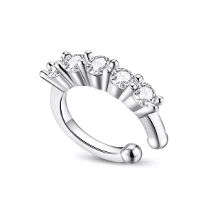 Estilo Pandora Aro de Oreja Individual de Plata - SCE1026 (imagen para) Estilo Pandora Aro de Oreja Individual de Plata - SCE1026