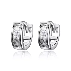 Estilo Pandora Aros de Plata Brillante para Niña - SCE515 (imagen para) Estilo Pandora Aros de Plata Brillante para Niña - SCE515