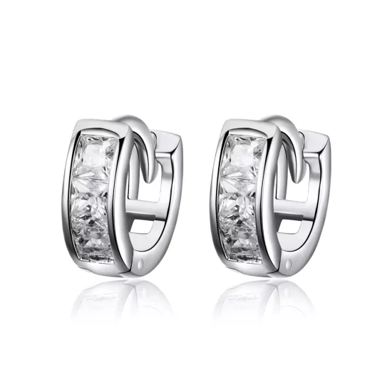 (imagen para) Estilo Pandora Aros de Plata Brillante para Niña - SCE515