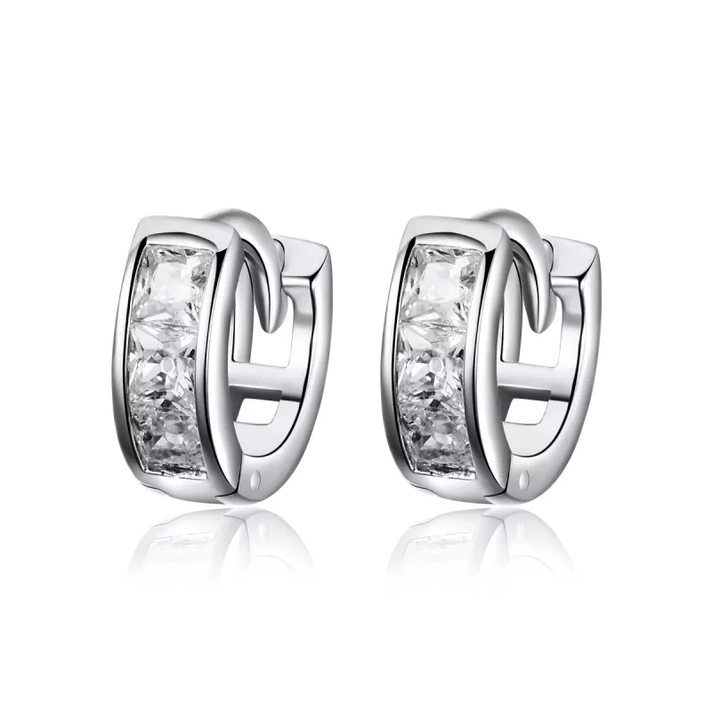 (imagen para) Estilo Pandora Aros de Plata Brillante para Niña - SCE515